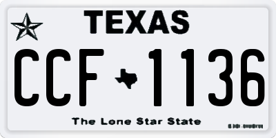 TX license plate CCF1136
