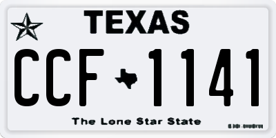 TX license plate CCF1141