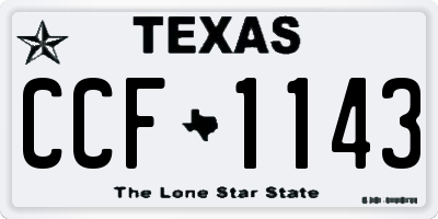 TX license plate CCF1143