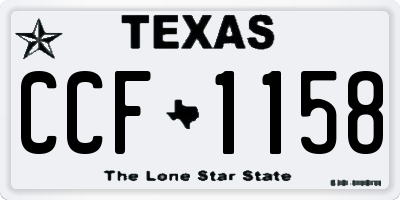TX license plate CCF1158