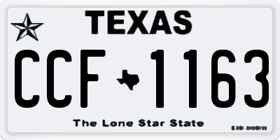 TX license plate CCF1163
