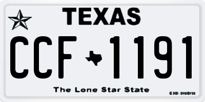 TX license plate CCF1191