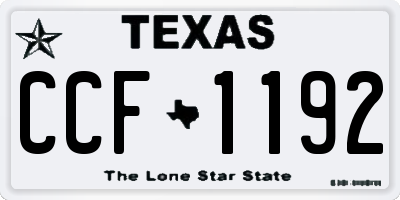 TX license plate CCF1192