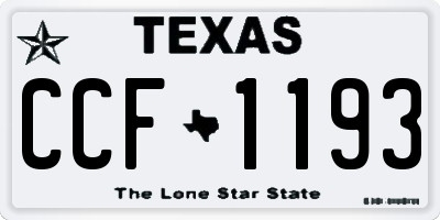 TX license plate CCF1193