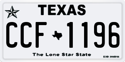 TX license plate CCF1196