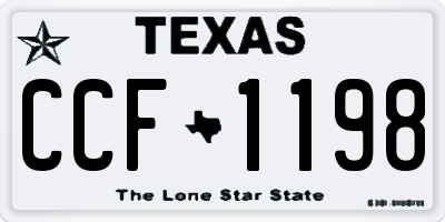 TX license plate CCF1198