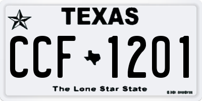TX license plate CCF1201