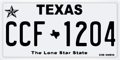 TX license plate CCF1204
