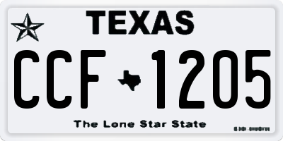 TX license plate CCF1205