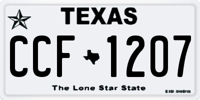 TX license plate CCF1207