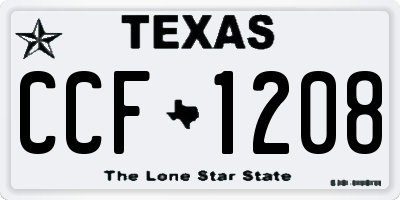 TX license plate CCF1208