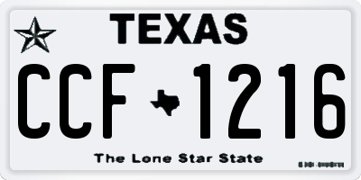 TX license plate CCF1216