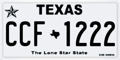 TX license plate CCF1222