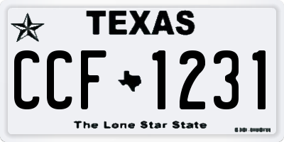 TX license plate CCF1231