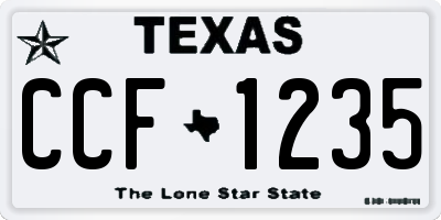 TX license plate CCF1235