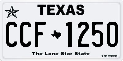 TX license plate CCF1250