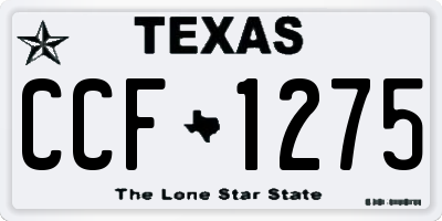 TX license plate CCF1275