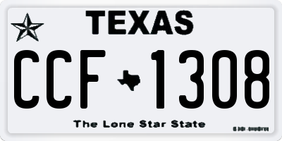 TX license plate CCF1308