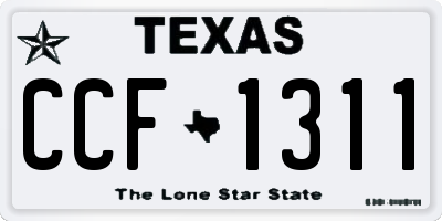 TX license plate CCF1311