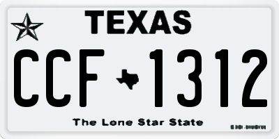 TX license plate CCF1312