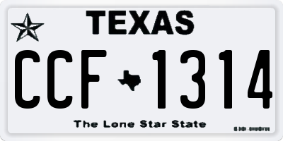 TX license plate CCF1314
