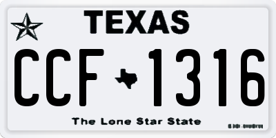 TX license plate CCF1316