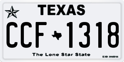 TX license plate CCF1318
