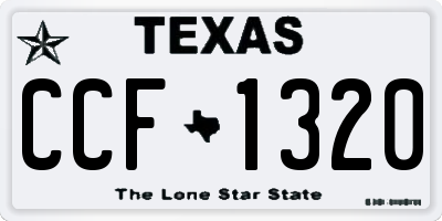 TX license plate CCF1320
