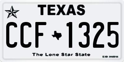 TX license plate CCF1325