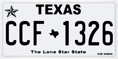 TX license plate CCF1326
