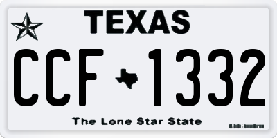 TX license plate CCF1332