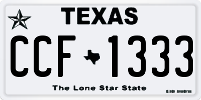 TX license plate CCF1333