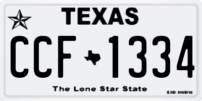 TX license plate CCF1334