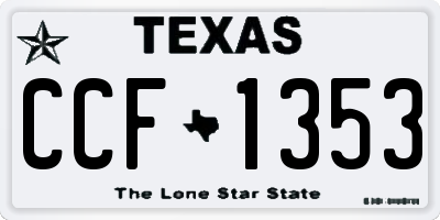 TX license plate CCF1353