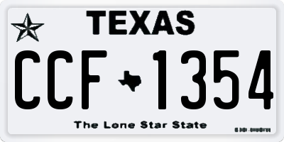 TX license plate CCF1354