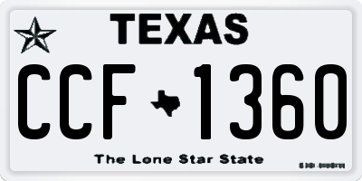 TX license plate CCF1360