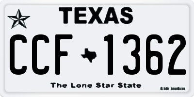 TX license plate CCF1362