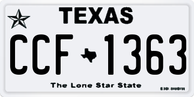 TX license plate CCF1363
