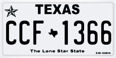 TX license plate CCF1366