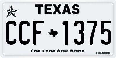 TX license plate CCF1375