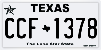 TX license plate CCF1378