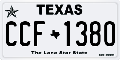 TX license plate CCF1380
