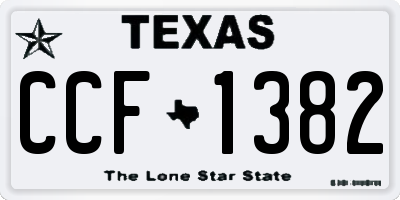 TX license plate CCF1382