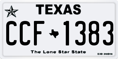 TX license plate CCF1383