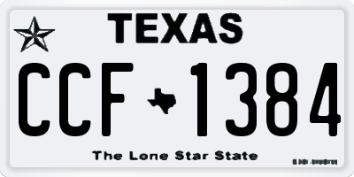 TX license plate CCF1384