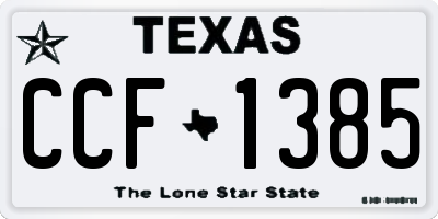 TX license plate CCF1385