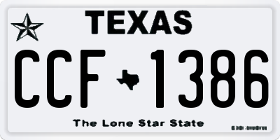 TX license plate CCF1386