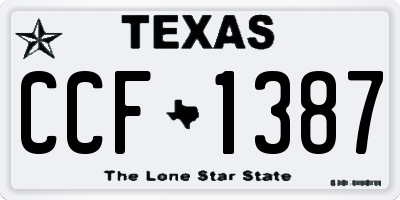 TX license plate CCF1387