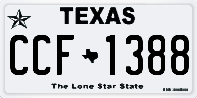 TX license plate CCF1388