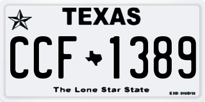 TX license plate CCF1389